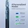 seago Electric Rechargeable Toothbrush with 4 Brushing Modes, Once Charge lasts for 30 Days and 3 Replacement Brush Heads, Professional Sonic Power tooth brush for Adults Kids SG-551N (Black-C)
