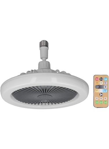 fannay Ceiling Fan with Light and Remote Control, Stepless Dimming 3 Wind Speed Adjustable E27 Light Socket Fan, Socket Fan Light for Kitchen, Bedroom, Store Room, Garage
