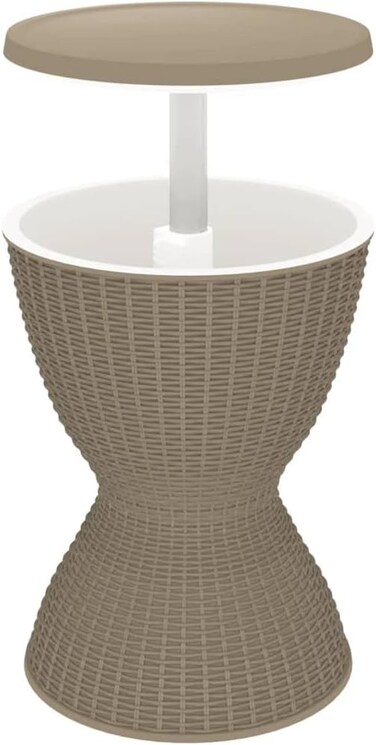 vidaXL 3-in-1 Ice Cooler Table Light Brown Polypropylene