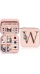 GDTOMEEU Birthday Personalized Gifts for Women Friend Sister, Small Travel Jewelry Case Jewelry Box Jewelry Organizer, Ring Necklace Earring Jewelry Holder Organizer Box with Mirror Letter (W)