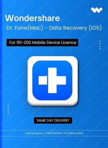 Wondershare Dr.Fone(Mac) - Data Recovery (iOS)   151-200 Mobile Device   Digital License   Same Day Delivery