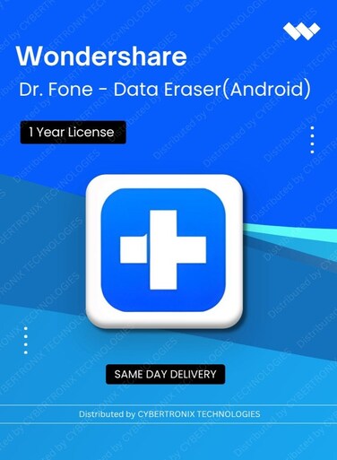 Wondershare Dr.Fone - Data Eraser (Android)   1 Year   Digital License   Same Day Delivery