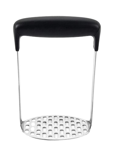 Stainless Steel Grips Potato Masher Silver/Black 6.1x4x3inch
