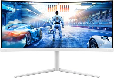 Philips Evnia 5000 Gaming Curved Monitor, 34" VA Display, WQHD Resolution, 180Hz Refresh Rate, 1ms (GtG) Response Time, 1500R Curvature, SmartImage Game Enhancement, White   34M2C5501A/00