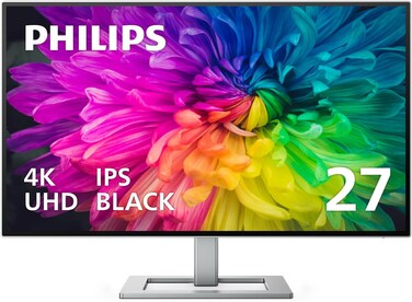 PHILIPS Creator Series 27E2F7901 27" 4K UHD IPS Black Display, USB-C, Built-in KVM, Height Adjustable, Daisy Chain, PD 96W, MacBook/PC Compatible