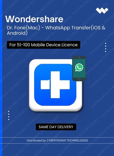 Wondershare Dr.Fone (Mac) - WhatsApp Transferr(iOS&amp; Android)  51-100 Mobile Device   Digital License   Same Day Delivery