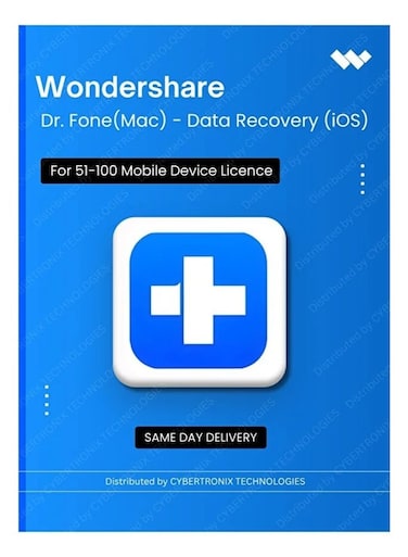 WonderShare Dr.Fone(Mac) - Data Recovery (iOS)   51-100 Mobile Device   Digital License   Same Day Delivery