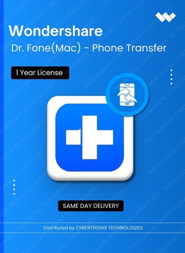 Wondershare Dr.Fone (Mac) - Phone Transfer  1 Year   Digital License   Same Day Delivery