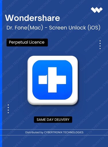 Wondershare Dr.Fone (Mac) - Screen Unlock (iOS)   Perpetual License   Digital License   Same Day Delivery