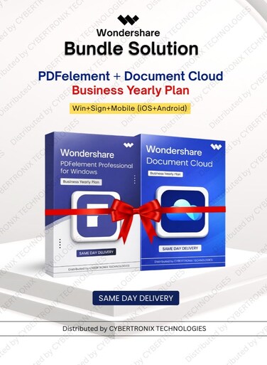 Wondershare Bundle Solution: PDFelement and Document Cloud Business   1Year  Win+Sign+Mobile(iOS+Android)   Digital License   Same Day Delivery