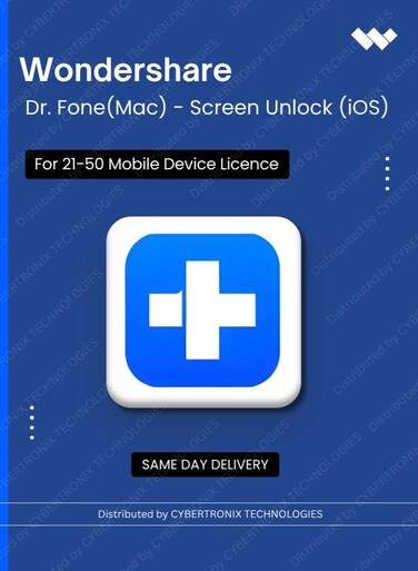 Wondershare Dr.Fone(Mac) - Screen Unlock (iOS)   21-50 Mobile Device   Digital License   Same Day Delivery