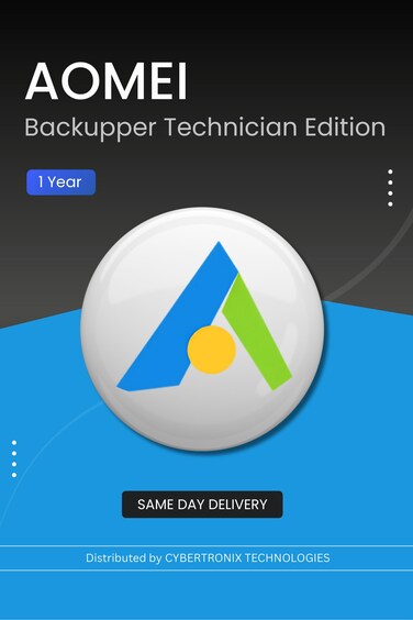 AOMEI Backupper Technician Edition    1 Year   Digital License   SAME DAY DELIVERY