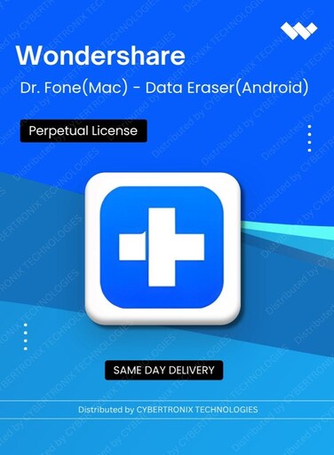 Wondershare Dr.Fone (Mac) - Data Eraser (Android)   Perpetual License   Digital License   Same Day Delivery