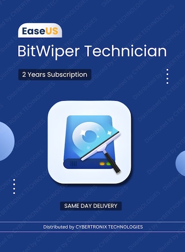 EaseUS BitWiper Technician   Unlimited Devices   2 Years   Digital License   Same Day Delivery