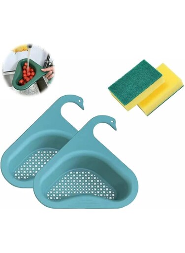 Kitchen Sink Drain Basket Swan Drain Rack BOLHGF MultiBOLHGF Functional Hanging Filtering Draining Rack Sink Strainer Basket Triangular Kitchen Triangle Sink Filter for Kitchen (2pcs A)