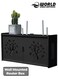 Stylish Wall-Mounted Router Rack for Wi-Fi Router, Set-Top Box, Light Cat Box, and More, Includes Doors and Patch Panel Shielding Box for Neat Storage, Black