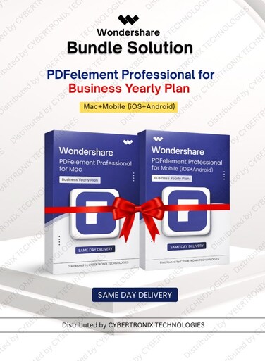 Wondershare Bundle Solution: PDFelement Professional for Business   1 Year   Mac+Mobile(iOS+Android)  Digital License   Same Day Delivery