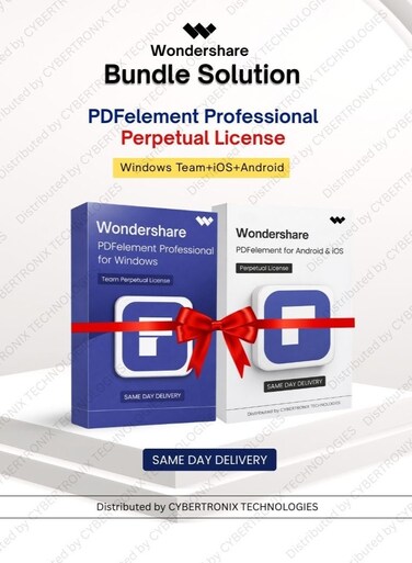Wondershare Bundle Solution: Wondershare PDFelement (Windows Team+iOS+Android)   Lifetime   Digital License   Same Day Delivery