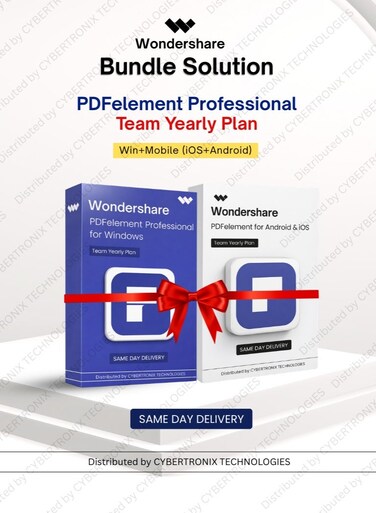 Wondershare Bundle Solution: PDFelement Team  1 Year   Win+Mobile(iOS+Android)  Digital License   Same Day Delivery