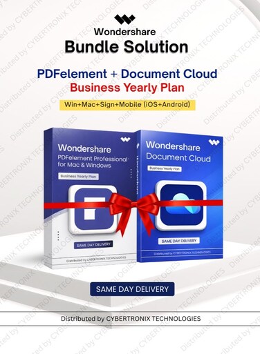 Wondershare Bundle Solution: PDFelement and Document Cloud Business   1Year   Win+Mac+Sign+Mobile(iOS+Android)   Digital License   Same Day Delivery