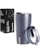 KRYMSO, 500ml Travel Coffee Mug, Stainless Steel Tumbler with Straw, Thermos Flask Insulated Double Wall Coffee Cup Travel mug with lid, Flip Lid, 2 Straws &amp; Brush (Matte Gray)