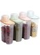 Uhuanyy 4Pcs Cereal &amp; Dry Food Storage Containers With Measuring Cup,Re-usable Plastic Food Containers,BPA-Free,For Cereal,Flour &amp; Sugar And more