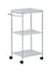 3 Tier Utility Cart, with Metal Shelves and PP Tray Trolley, Rolling Cart Food Storage Service Trolley with Handle and Lockable Wheels for Home Kitchen Restaurant Hospital Lab and Hotel - ZEN-269 silver 46.5x31x76cm