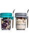Overnight Oats Container with Lid and Spoon 2PCS 350ml Overnight Oats Jars Breakfast Container Cereal Milk Vegetable and Fruit Salad Storage Container with Measurement Marks