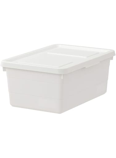 Sockerbit Storage Box With Lid, White, 38X25X15 cm