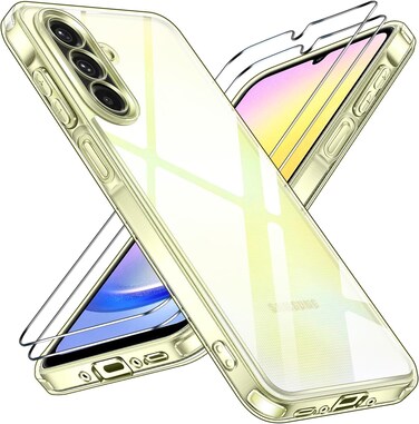 Case Compatible with Samsung Galaxy A56 Case and 2 Pack Tempered Glass Screen Protector, Samsung Galaxy A56 Cover with Camera Protection, Clear Silicone Slim Soft TPU Anti-Scratch Clear