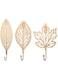 MAKINGTEC Decorative Hook, Coat Adhesive Hooks Leaves Cast Iron Decorative Wall Hooks Curtain TieBacks Wall Hooks for Hanging Keys Towels Coat in Bathroom Kitchen Decorative (3Pcs)