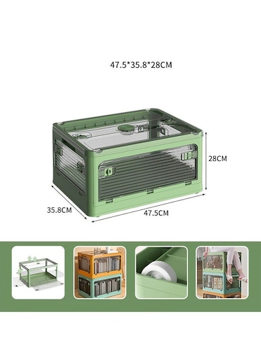 Versatile Foldable Transparent Storage Box for Books and Household Items 47.5 X 28 Cm