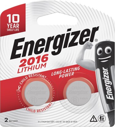 Energizer 2016 Lithium Coin battery Pack of 2