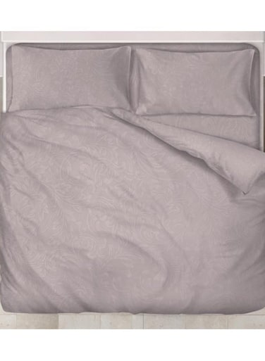 UAE - Plain Duvet Cover Set with Fitted Sheet (King, Beige/Grey)