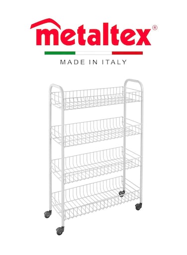 Snello 4-Layer Multi-Purpose Cart &acirc;&euro;&ldquo; 4-Tier Rolling Storage Trolley with 360&Acirc;&deg; Spinner Wheels, Easy Assembly, LDPE Plastic Coating