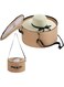 LITLANDSTAR Hat Organizer for Women and Men, Round Hat Storage Box Portable Felt Hat Container Foldable Hat Holder with Dust Proof Lid, Hat Rack for Closet or Travel (17" D x 10" H, Khaki)