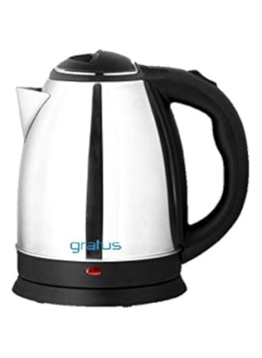 Gratus 1.8 Liter Electric Kettle 1500W Black &amp; Silver Model GEK18SC -1 Years Full Warranty.