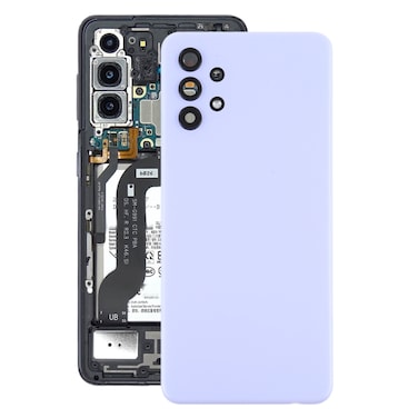 For Samsung Galaxy A32 5G Battery Back Cover with Camera Lens Cover - Purple