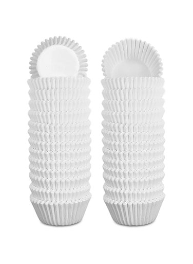 Cokiecan 1000 Pcs White Mini Cupcake Liners Small Muffin Liners No Smell Premium Greaseproof Paper Cupcake Wrappers Baking Cups (1.25 Inch Bottom Dia.)