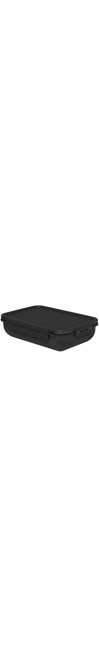 OU Rectangular Bicolor Hermetic Lunch Box, 650 ml Capacity, Black