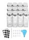 12 Pieces Seasoning Box Lid Condiment Seasoning Glass Jars with Canister, Stickers and Brush
