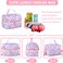 VASCHY Lunch Box Bag Kids, Insulated Two Compartments Bento Cooler Bags for Girls w Shoulder Strap for School,Daycare,Kindergarten,Picnic Pink Butterfly