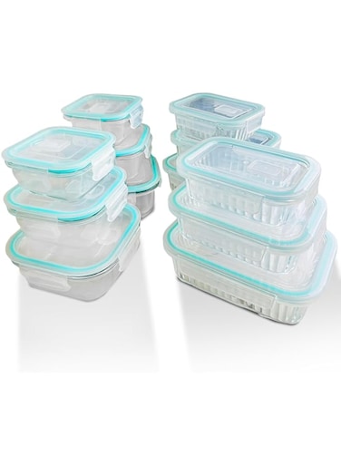 ZARTASHA 12 Pcs Food Storage Containers with Locking Lids Airtight,100% Leak Proof Plastic Meal-Prep Containers Reusable, BPA Free &amp; Microwave Freezer Dishwasher Safe