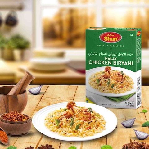 Shan Malay Chicken Biryani Recipe And Seasoning Mix 60g