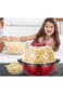 Automatic Popcorn Maker &ndash; Hot Oil Popper with Reversible Bowl, ETL Certified, Red 850W