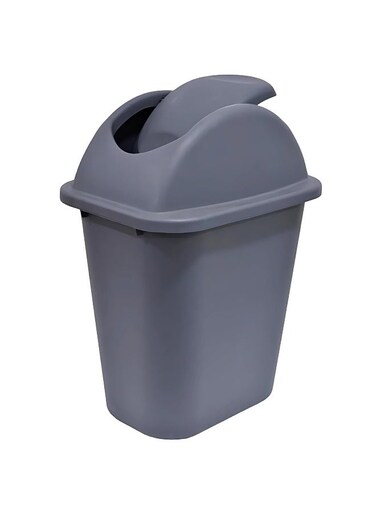 35LTR Swing Lid Garbage Bin - Durable PP Plastic Rectangular Trash Can with Odor Control &amp; Garbage Bag Ring for Home &amp; Outdoor Use