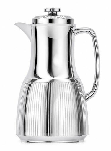 Vacuum Insulated Flask, 1 L, Leak Proof Lid, Keeps Drinks Hot and Cold, Silver, QGR100