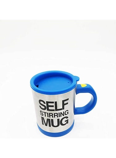 Electric Self Stirring Mug Coffee Mixing Drinking Cup- Blue 350ml