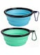 Mumoo Bear Collapsible Dog Bowl,Collapsible Dog Water Bowls for Cats Dogs, Portable Pet Feeding Watering Dish,Portable Dog Water Food Bowl with Carabiner (Small(350ML), light blue+light green)