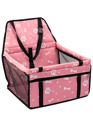 TOMVAES Pet Car Booster Seat, Oxford Breathable Dog Car Seat, Portable &amp; Washable Travel Carrier Cage with Seat Belt for Dog, Cat or Other Small Pet, 40 * 37 * 22cm, Pink